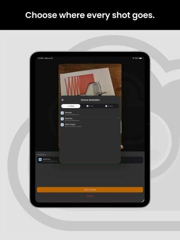 iPad: choosing a destination