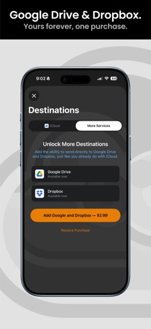 iPhone: adding Google Drive and Dropbox
